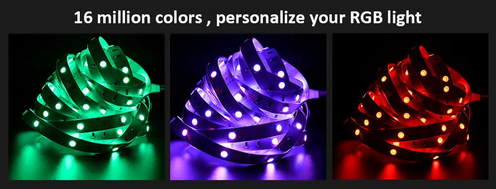 LED Strip Lights, Ultra-Long RGB 5050 LED Strips with Remote Controller, Color Changing Tape Light with 12V  Adapter for Bedroom