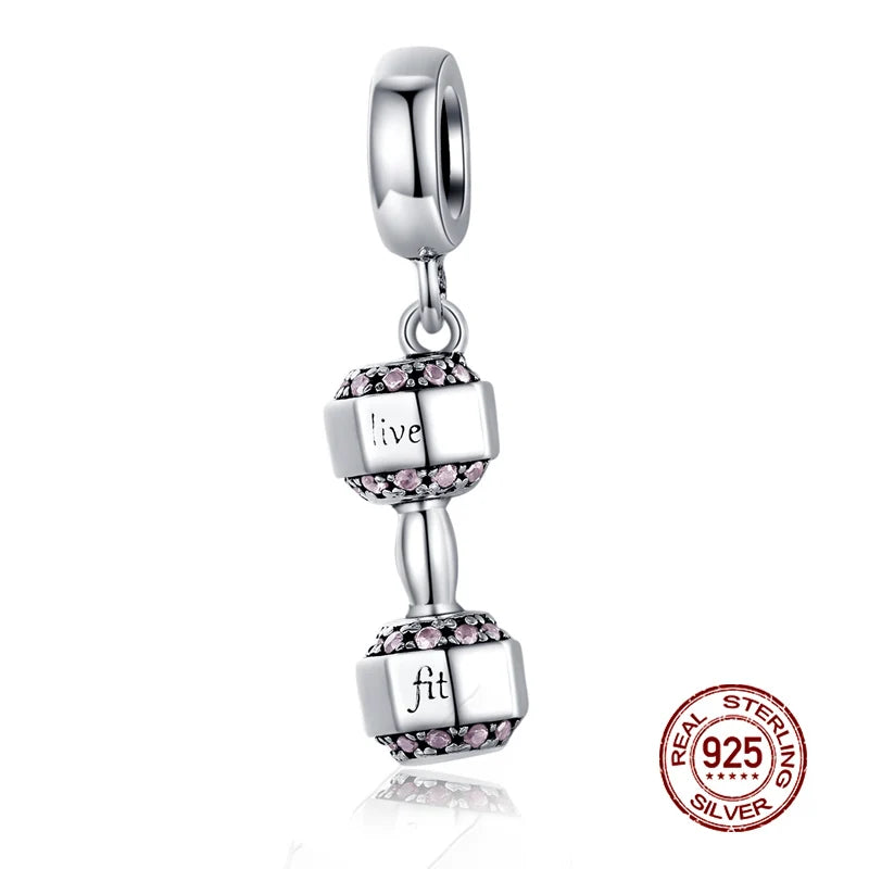 Sterling Silber Anhänger: WOSTU 925 DIY Armband Charms AAA Cubic Zirkonia - Haustier Kamera Biene Kaffee Marienkäfer Perlen Original 1.9g