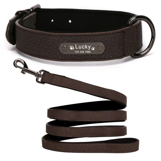 Anpassen Luxus Große Kleine Big Hund Halsband Leder Personalisiert, Breit Leder Personalisiert Halsband für Hunde Name Graviert