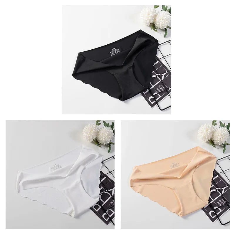 MIMICOOC Damen Nahtloser Slip - 3er Set 80 Prozent Nylon