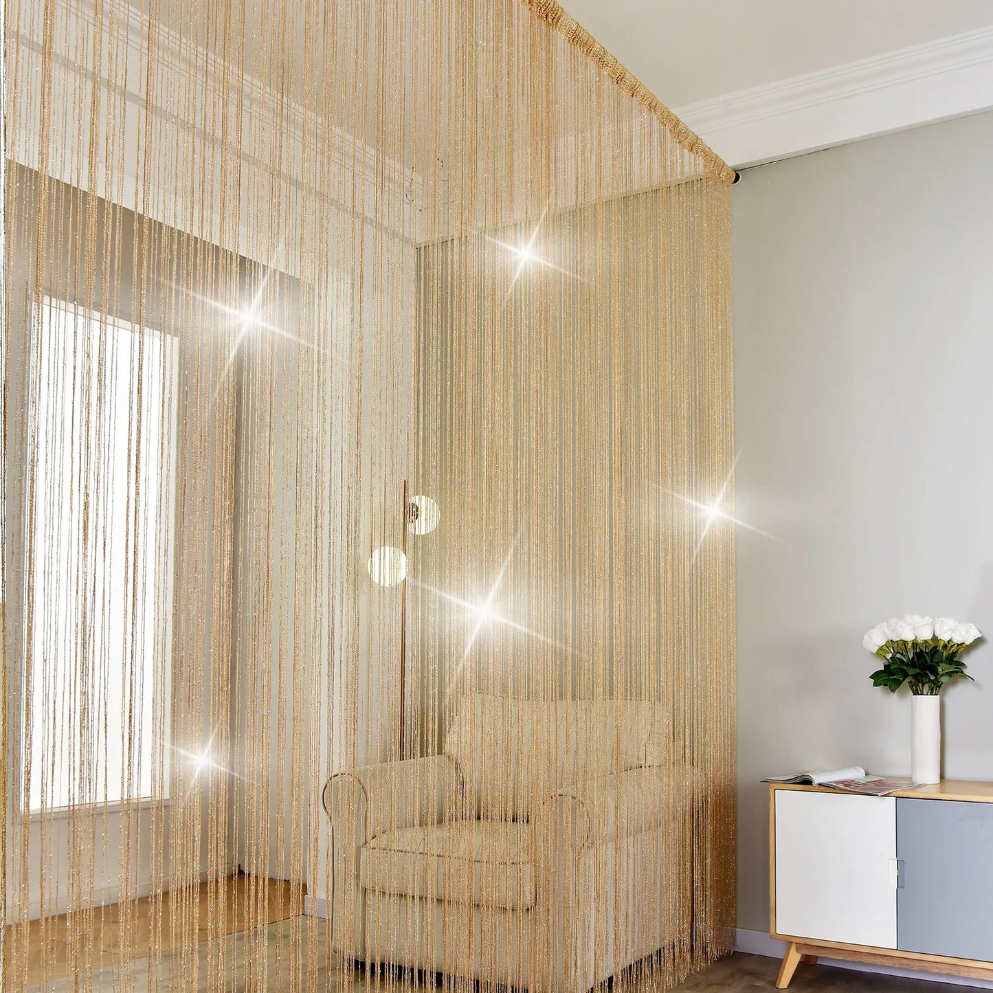 String Volant Glänzende Quaste - 1 Panel, 1-40% Transluzenz