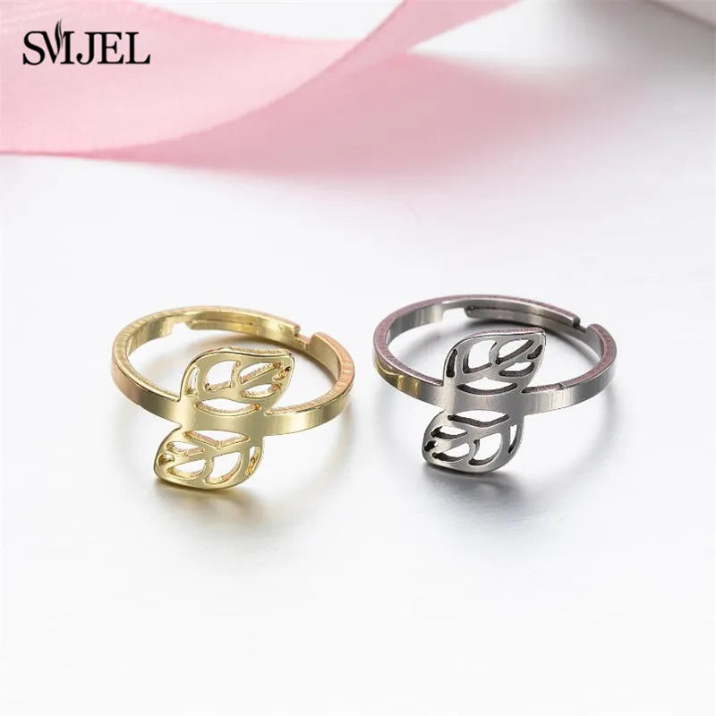 New Punk Geometric Ring for Men Women Exaggerated Stainless Steel Jewelry Opening Adjustable Ring Anillo Hombre Bijoux 2021 Gift