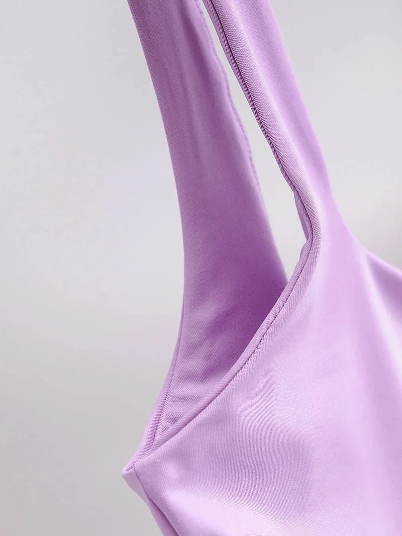 Dozw DF-5469 Sexy Ärmelloses Top - Größe M Kurz Elastisch