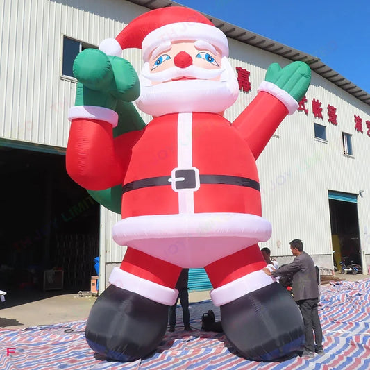 Free Air Shipping 8m 26ft Tall Giant Inflatable Santa Claus Outdoor Christmas Decoration Inflatables Lighted Santa