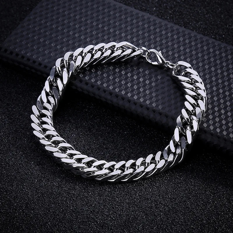 Luxus Mode Punk Strass Armband Für Frauen Männer Hiphop Cuban Link Armbänder Einfach Design Golden Silber Farbe Schmuck Geschenk
