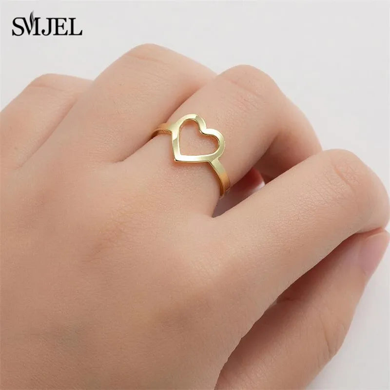 New Punk Geometric Ring for Men Women Exaggerated Stainless Steel Jewelry Opening Adjustable Ring Anillo Hombre Bijoux 2021 Gift