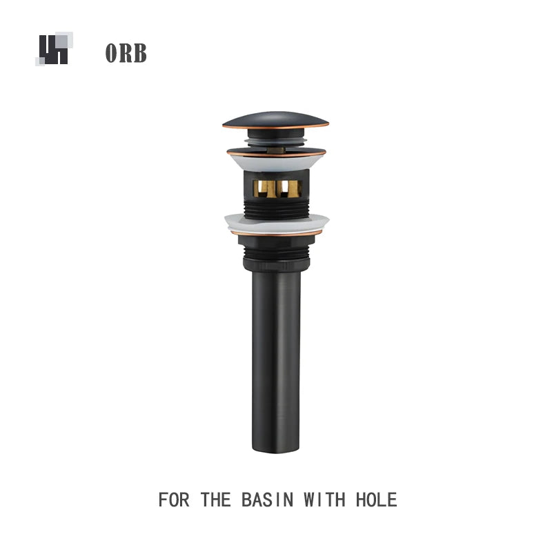 bonderis Pop Up Drain Matt Schwarz - Messing, ohne Überlauf