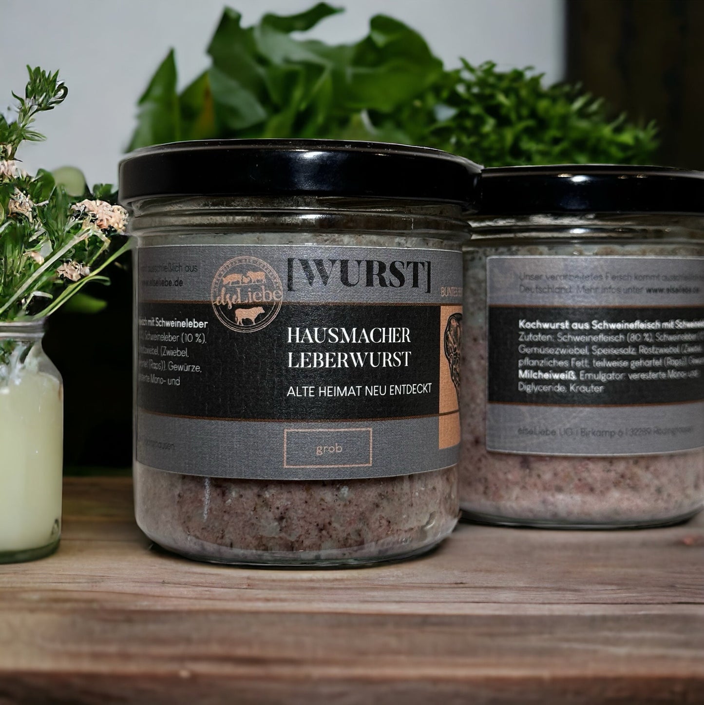 ElseLiebe Liverwurst de casă fără conservanți - Conținut 3 borcane, Dimensiune standard a borcanului, Conținut cremos de grăsime