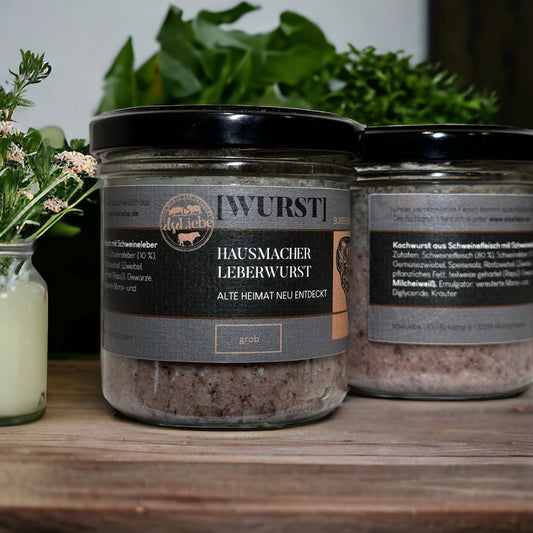 ElseLiebe Liverwurst de casă fără conservanți - Conținut 3 borcane, Dimensiune standard a borcanului, Conținut cremos de grăsime