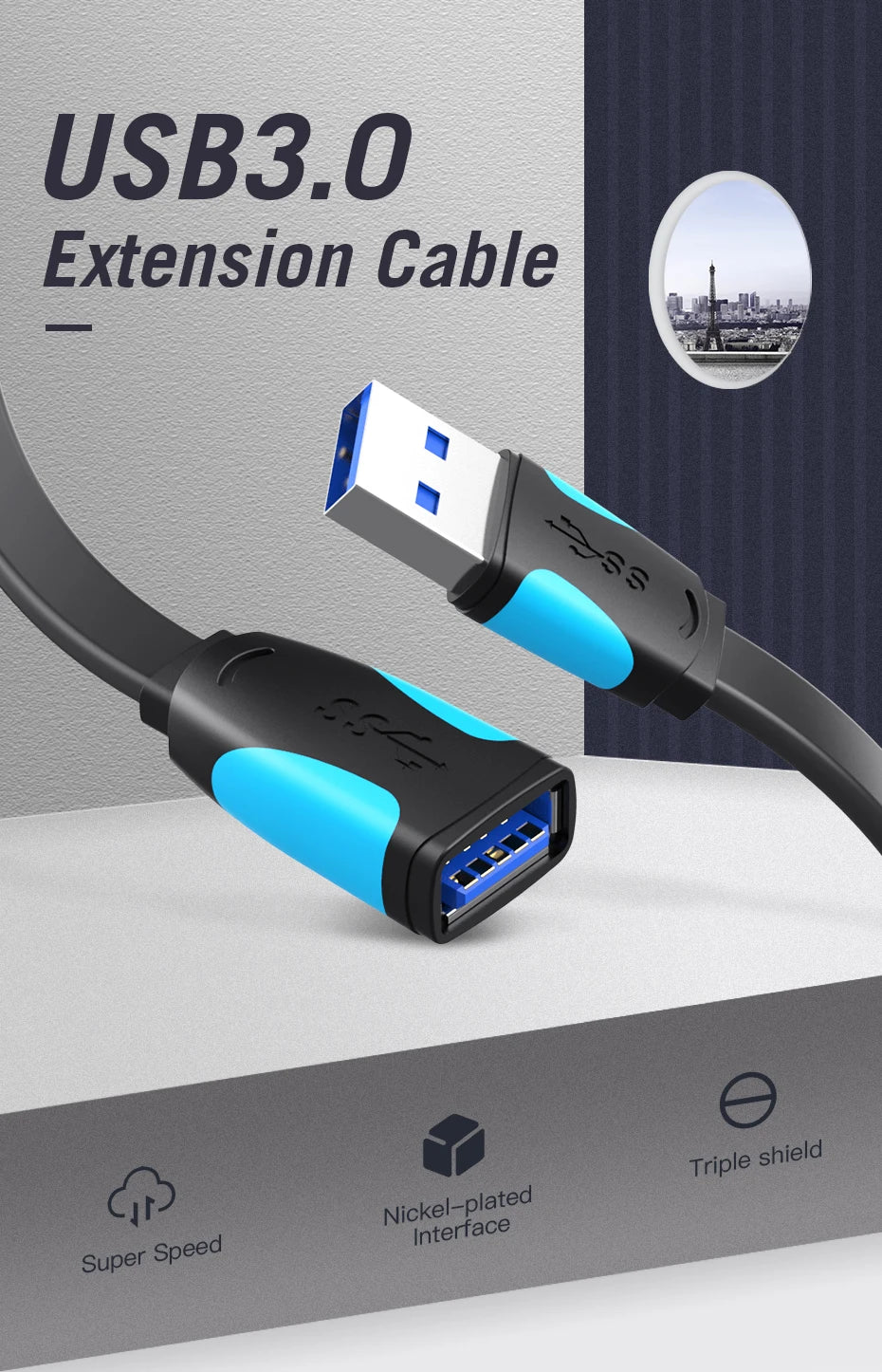 Vention USB zu USB Kabel USB 3.0 2.0 Stecker zu Buchse Verlängerungskabel USB 3.0 Datenkabel für Smart TV PC SSD USB 2.0 Kabel Verlängerung