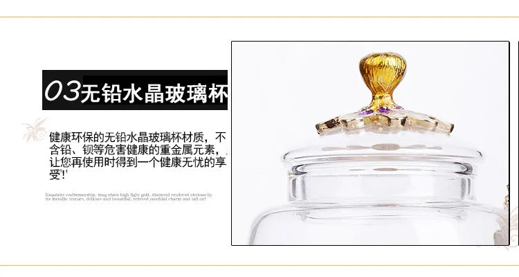 Hand-painted Kung Fu teapot, heat-resistant glass single pot enamel color bubble teapot, high-grade scented tea kettle