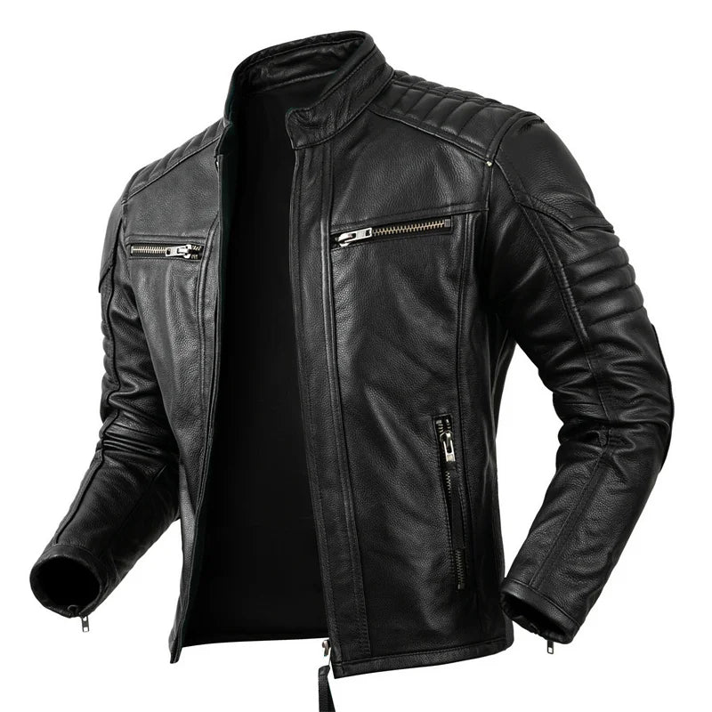 BikerX Milano Lederjacke Vintage Biker - Rindsleder L