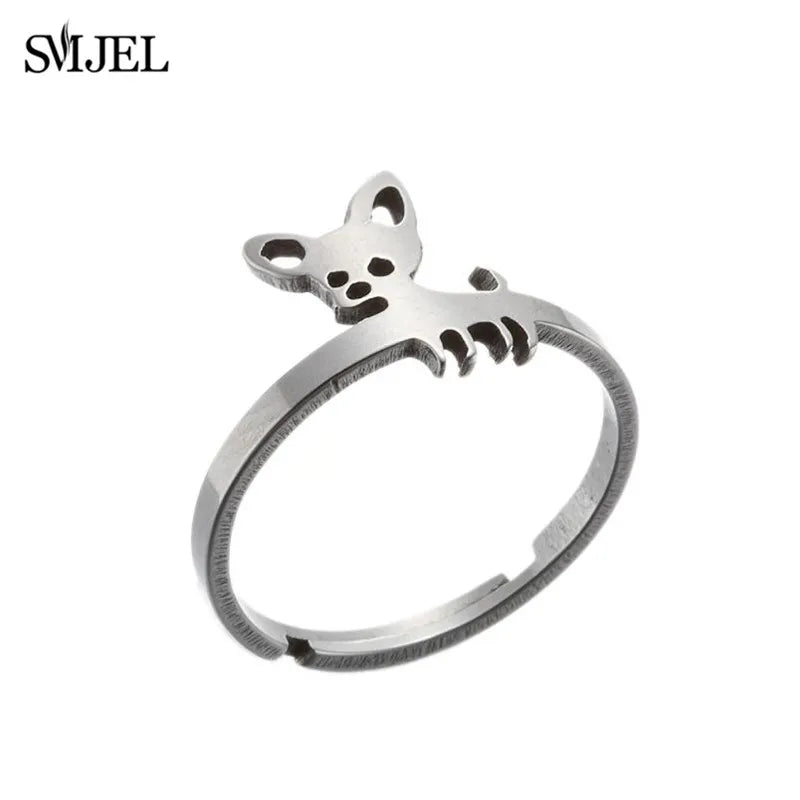 New Punk Geometric Ring for Men Women Exaggerated Stainless Steel Jewelry Opening Adjustable Ring Anillo Hombre Bijoux 2021 Gift