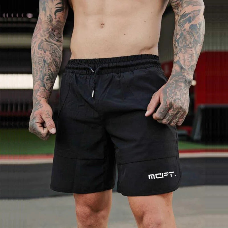 Marke Sommer Herren Slim Fit Shorts Wadenlang Fitness Bodybuilding Mode Casual Gyms Sportbekleidung Jogger Workout Kurze Hosen