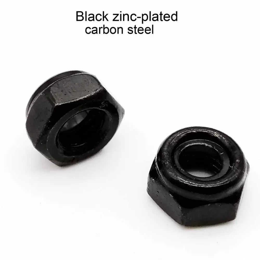 M2 M2.5 M3 M3.5 M4 M5 M6 M8 M10 M12 M14 M16 304 Edelstahl Schwarz Hex Nylon Einsatz Sperrmutter Selbstsperrend Kontermutter