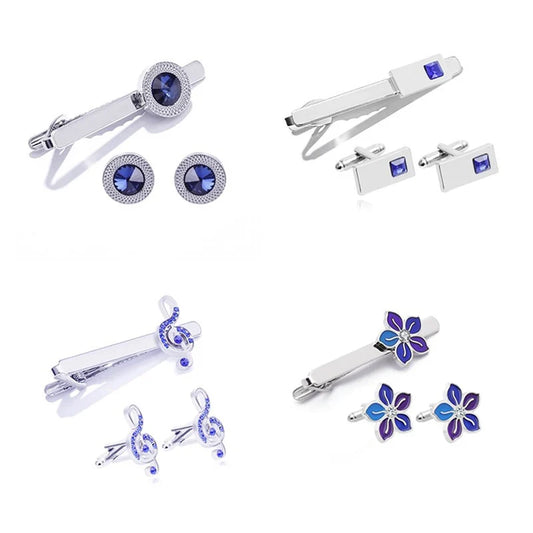 Fashion Business Hemd Ärmel Dekorative Buttons 2025 - Klassisch Geometrisch Tie Clips Manschettenknöpfe Set - Herren Luxus Schmuck Geschenk