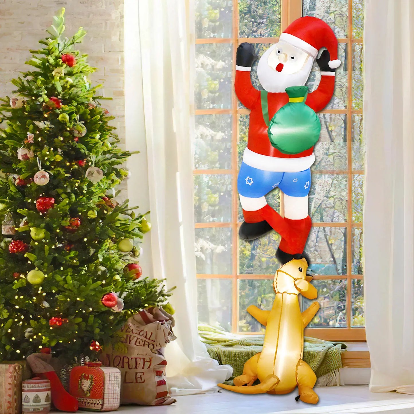 Ourwarm New Arrival 6FT Outdoor Christmas Inflatable Decoration for Yard Holiday Party or Garden Lawn Decor