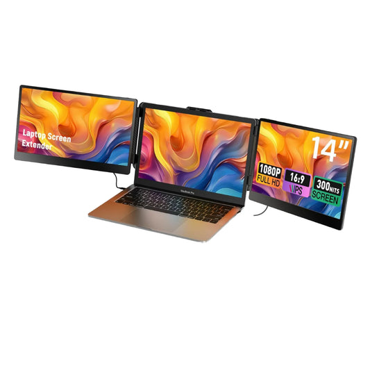Plug&Play Portable Dreifach-Laptop-Display - 14 Zoll, 1080p