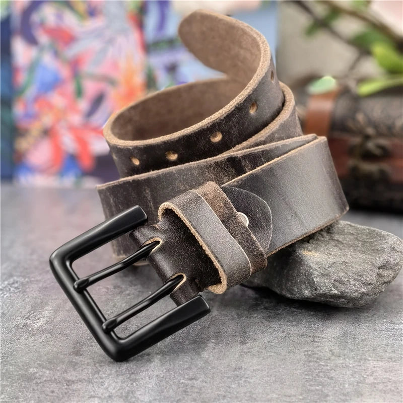 Herren Ledergürtel 2025 - Super Wide 4.2CM Luxury Thick Genuine Leather Double Buckle
