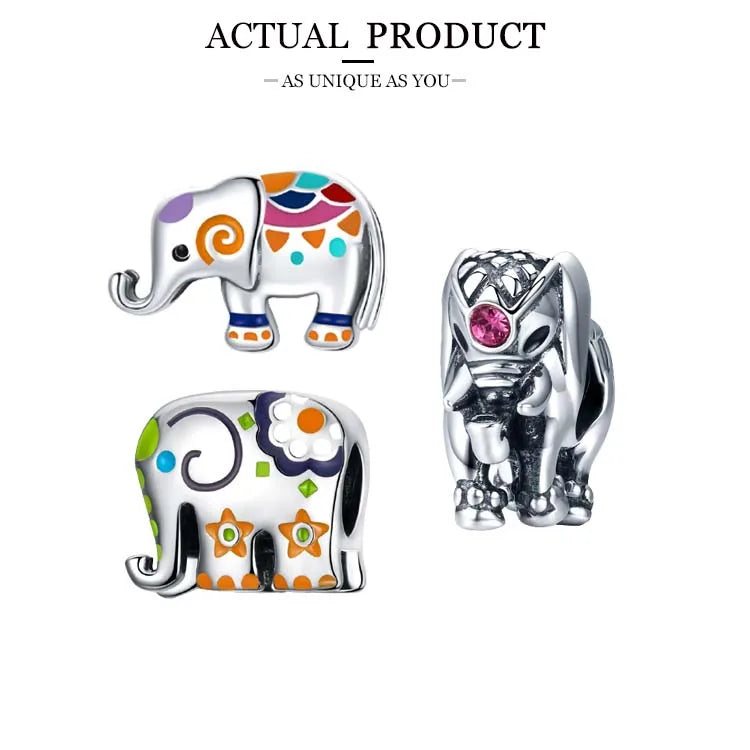 Sterling Silber Anhänger: WOSTU 925 DIY Armband Charms AAA Cubic Zirkonia - Haustier Kamera Biene Kaffee Marienkäfer Perlen Original 1.9g