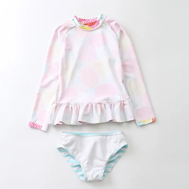 Kinder-Badeanzug 2025: KLEINE KINDER Einhorn Rash Guards Langarm - Zweiteilige Kinder Schwimmkleidung Strand Baby Mädchen UV-Schutz