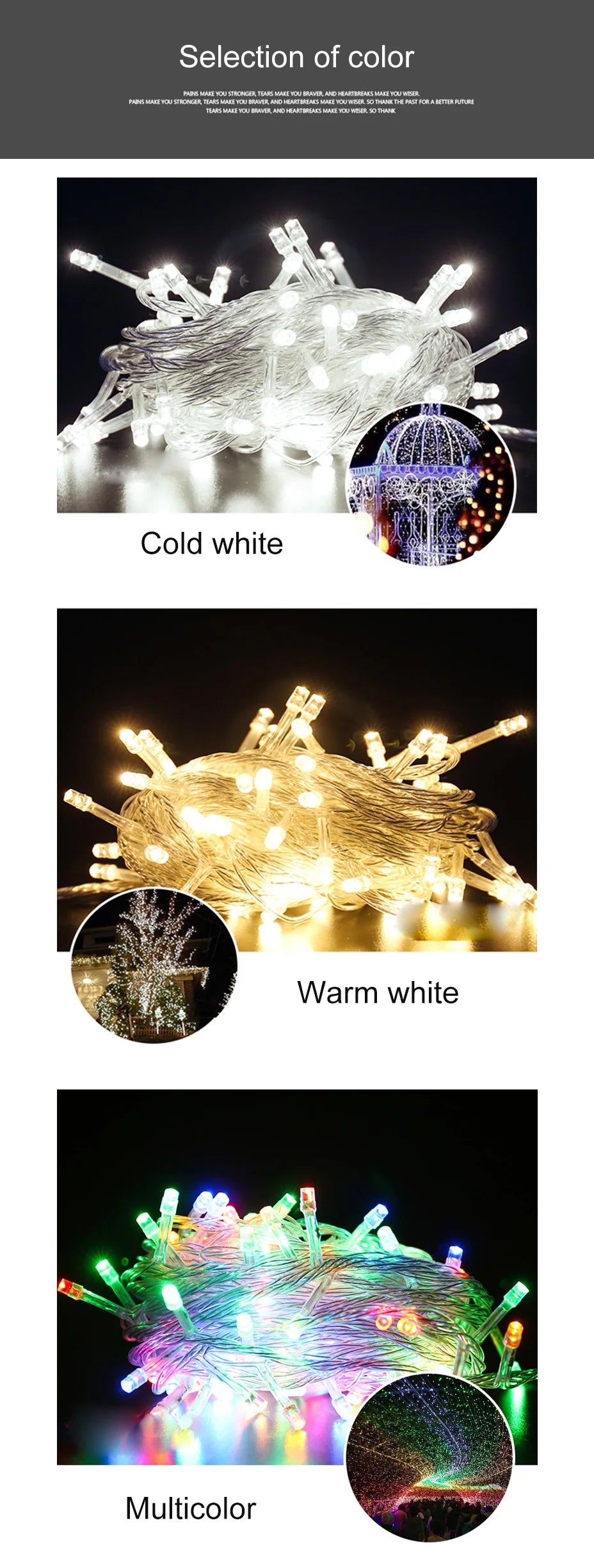 Foroureyes LED Lichterkette Wasserdicht 24V - Länge 100m, >200 LEDs