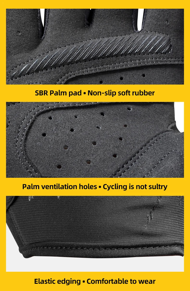 ROCKBROS Radfahrrhandschuhe Halbfinger Schockresistent Abriebfest Atmungsaktiv MTB Straßenfahrrad Handschuhe Männer Frauen Sportfahrrad Ausrüstung