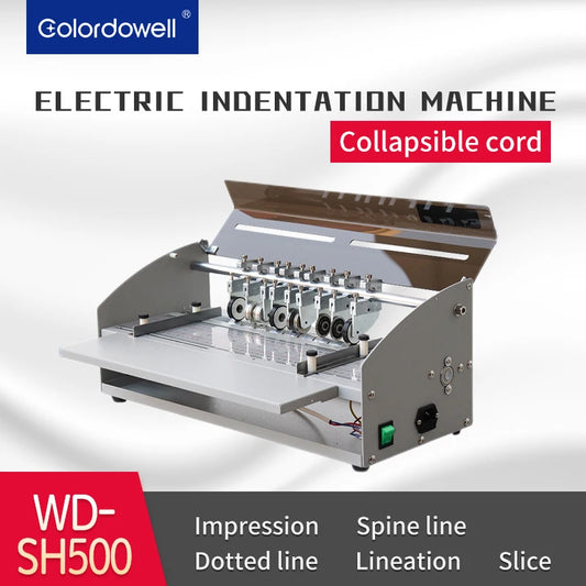 SH500 Desktop Electric Paper Creasing Machine 470mm/18'' Width With Cutting Blade for Paper Processing