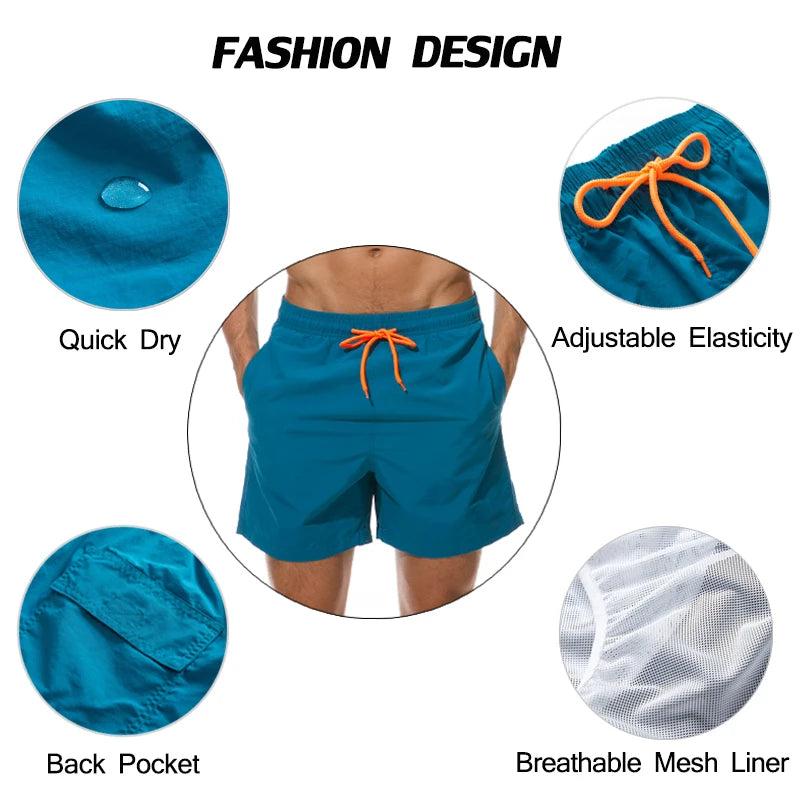 Herren-Badehose 2025: ESCATCH Man Swimwear Swim Shorts Trunks Beach Board Shorts - Swimming Pants Swimsuits Mens Running Sports Surffing Shorts Collection