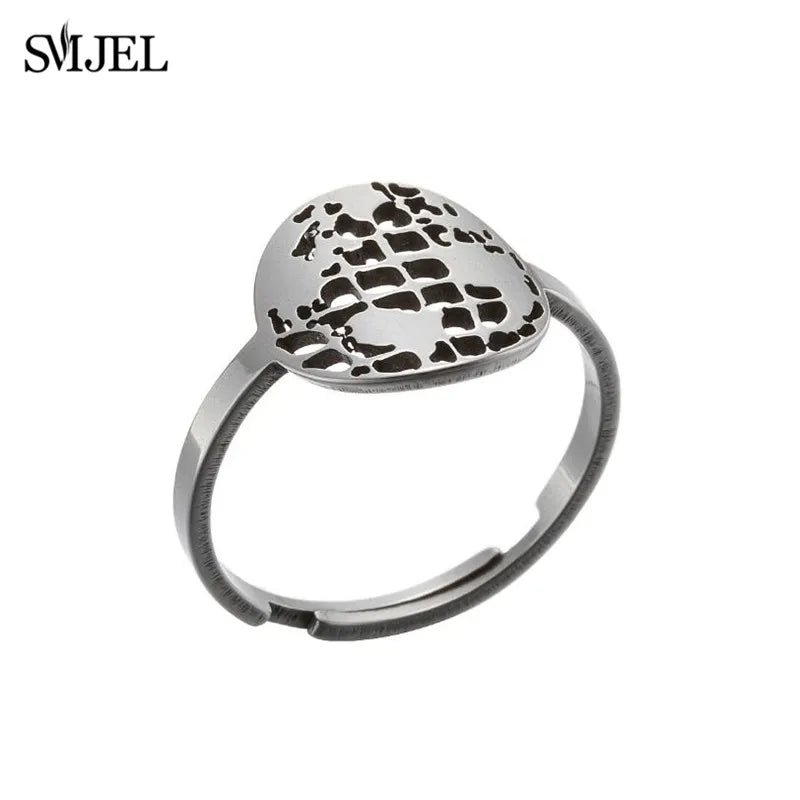 New Punk Geometric Ring for Men Women Exaggerated Stainless Steel Jewelry Opening Adjustable Ring Anillo Hombre Bijoux 2021 Gift