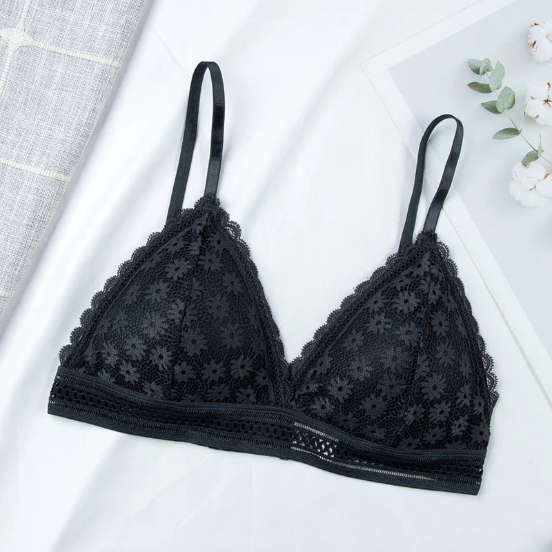 MIMICOO Damen BH 2025 - Elegante Spitzen-Bralette Push-Up bügellos mit herausnehmbaren Pads