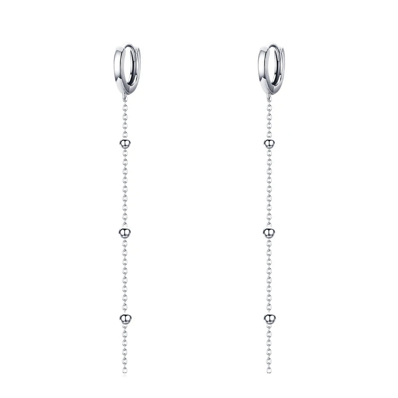 Modian Exquisite Mode Schwingende Lange Quasten Tropfen Ohrringe Echtes 925 Sterling Silber Charm Kette Hängende Ohrringe für Frauen Schmuck