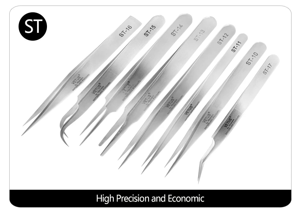 Makeup Professional Eyelash Tweezers 3D Volume Eyelash Extension Tweezer Fan Lash Eyebrow Tweezers VETUS Excellent Closure