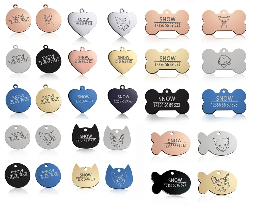 PAWFECT Anpassen Hund Katze ID Tag 2025: Graviert Personalisiert Haustier Halsband Anhänger - Name Knochen Schlüsselring Halskette Welpen Edelstahl Dropshipping