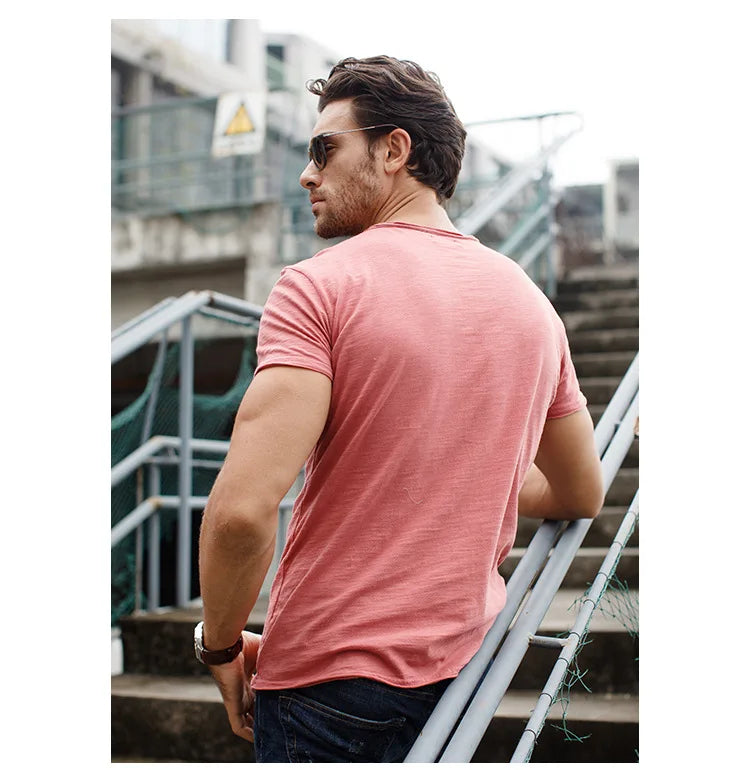 AIOPESON T-Shirt Casual Leicht - 100% Baumwolle Kurzarm