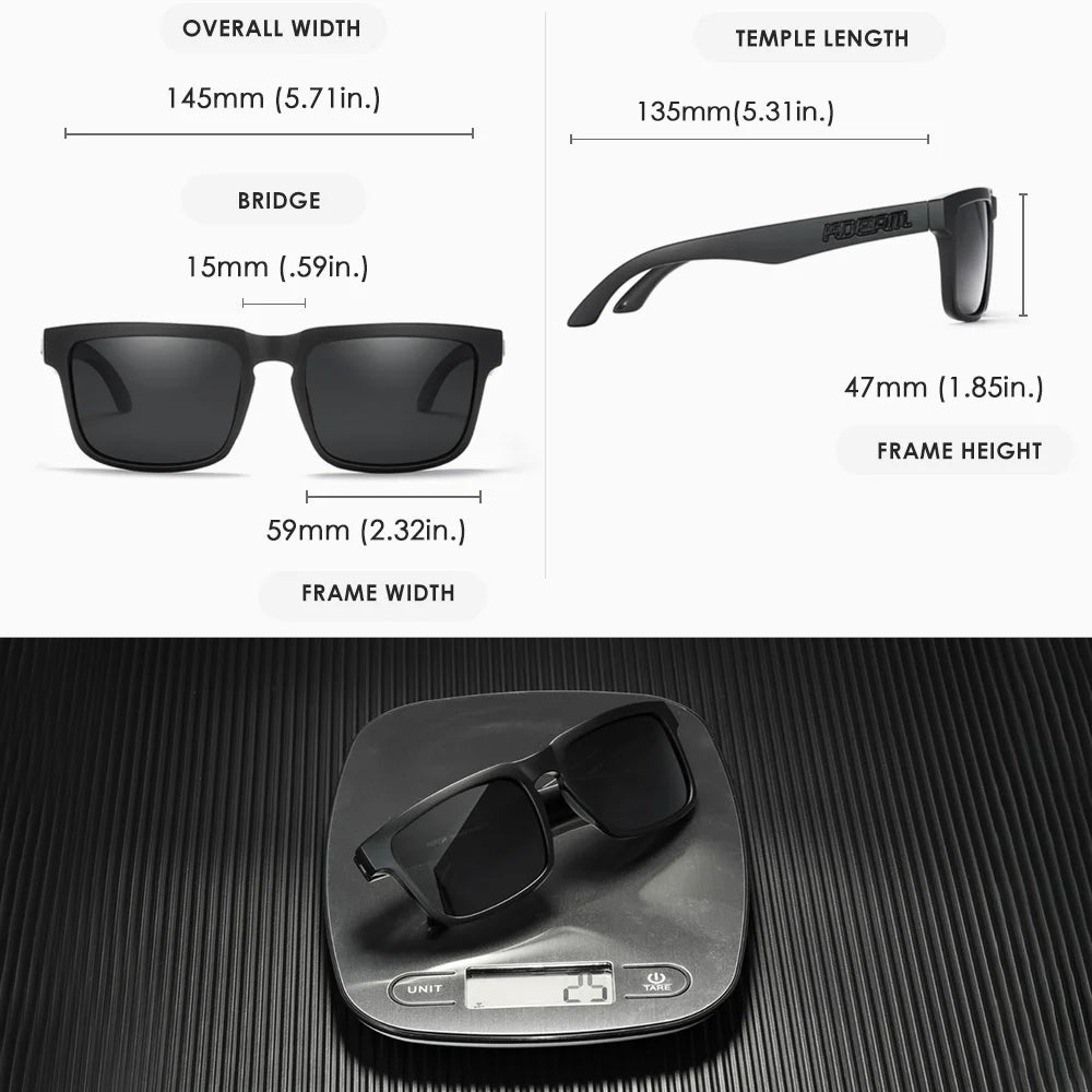 KDEAM Herren Polarisierte Sonnenbrille Quadratisch Casual Outdoor Sonnen Brille Frauen Unisex Sonnenbrille für Paare mit Neuer Verpackung