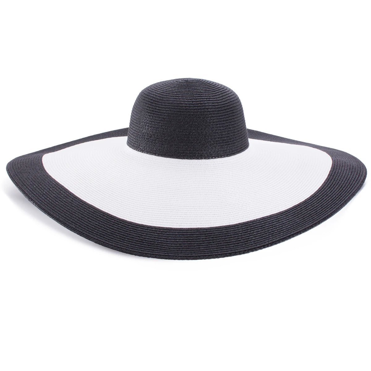 Lawliet 7.1''/18cm Faltbar Übergroß Riesig Breite Krempe Sonne Strand Stroh Hüte Hochzeit Damen Floppy Party Elegant A330