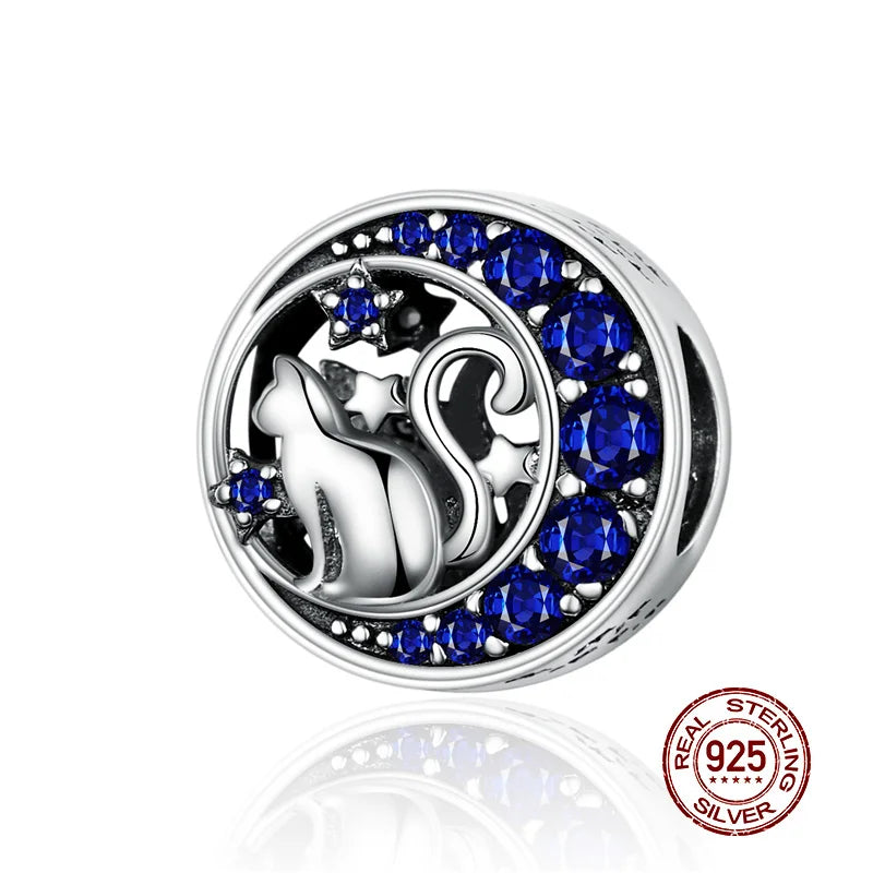 Sterling Silber Anhänger: WOSTU 925 DIY Armband Charms AAA Cubic Zirkonia - Haustier Kamera Biene Kaffee Marienkäfer Perlen Original 1.9g