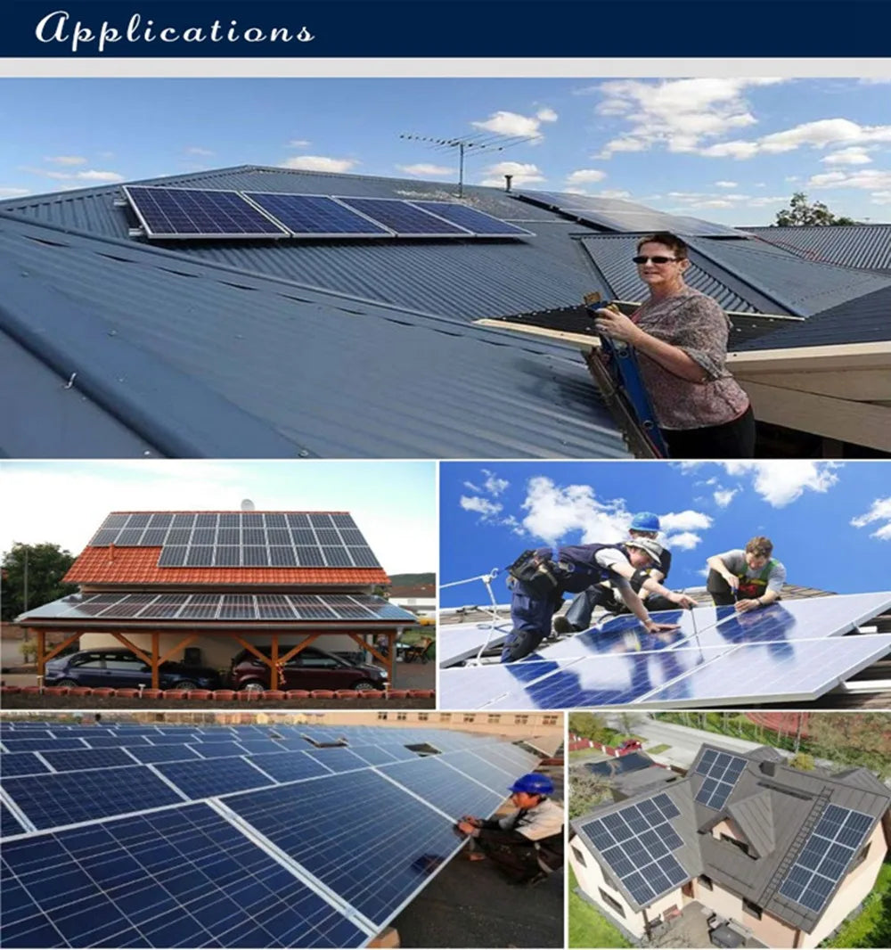 100W 200W 300W 400W Solar Panel 18V Rigid Glass Photovoltaic Panel Monocrystaillne Solar Cell For 12V/24V Battery Charger