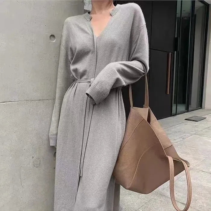 ZY1177 Elegantes Strickkleid Spandex Baumwolle - Maxi Größe L