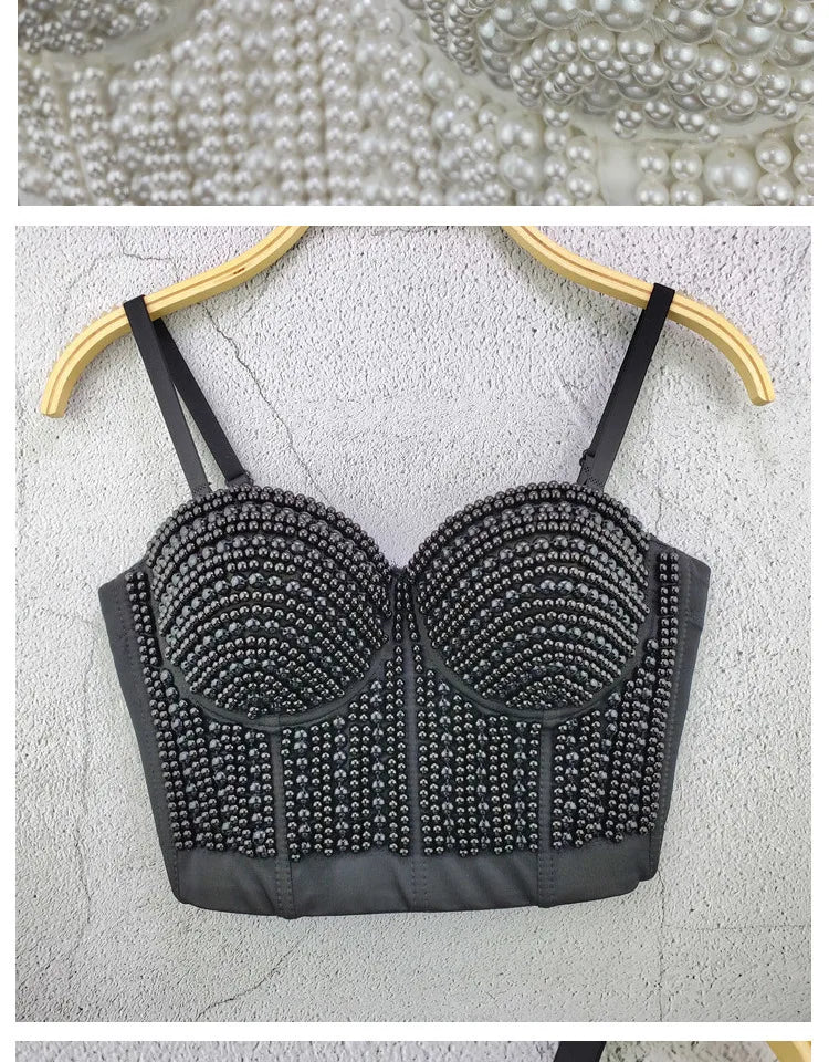 Sherhure JY6635 Perlen Trägerlos - Kurz Polyester Elastisch