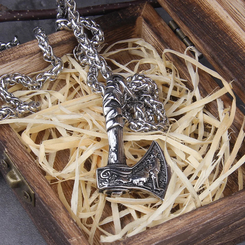 Never fade wolf and raven slavic wild amulet talisman viking necklace jewelry