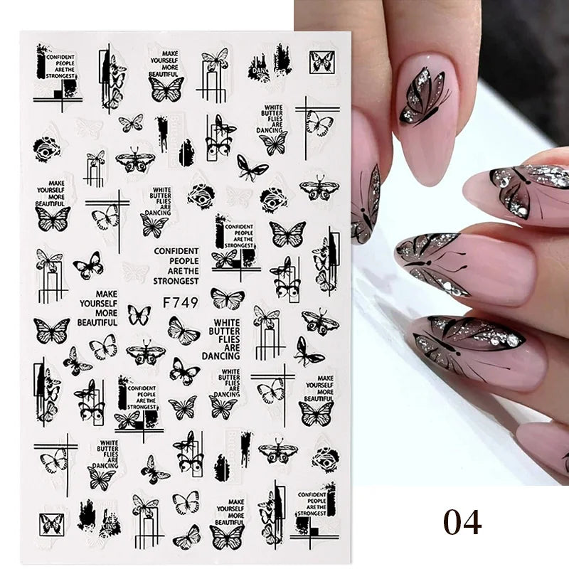 Designs 5D Relief Schmetterling Nagelsticker - 1 St 3D