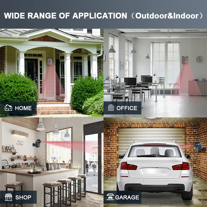 HTZSAFE Wireless Driveway Security Alarm - Waterproof PIR Motion Detector - Garage Welcome Burglar Alarm - Secure System Patrol