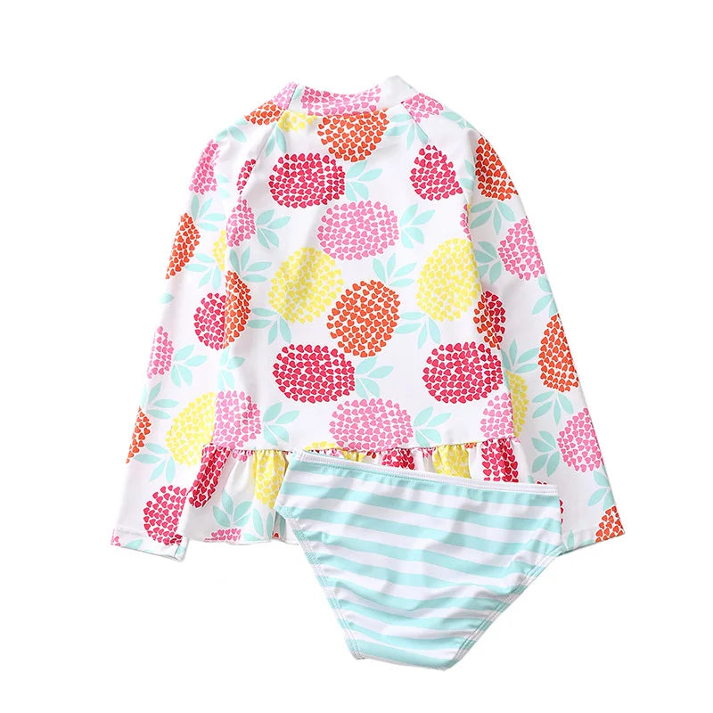 Kinder-Badeanzug 2025: KLEINE KINDER Einhorn Rash Guards Langarm - Zweiteilige Kinder Schwimmkleidung Strand Baby Mädchen UV-Schutz