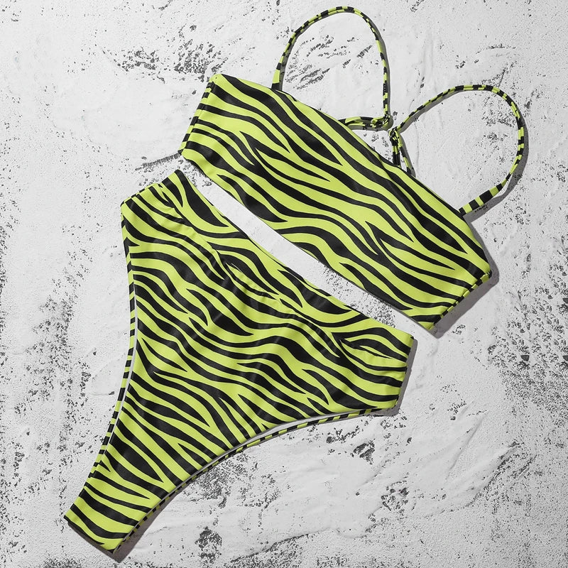ZTVitality Elegant Bikinis 2025: Solid Verbesserte Unterstützung Wire-Free Design Street Style - Hot Sale Gepolstert BH Träger High Waist Schnallen-Verschluss 10 Farben