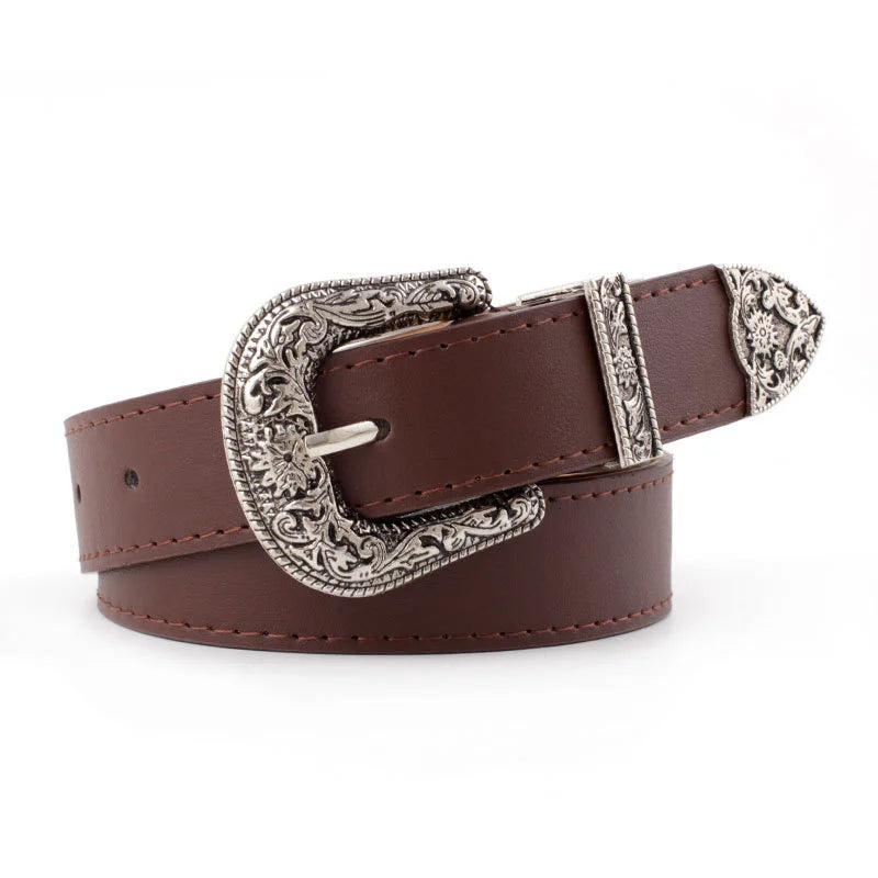 Schwarzer Leder Gürtel Frauen Metall Herz Schnalle Taille Gürtel Vintage Western Geschnitzt Jeans Damen Gürtel Hemden Taillenbund Cinturon Mujer