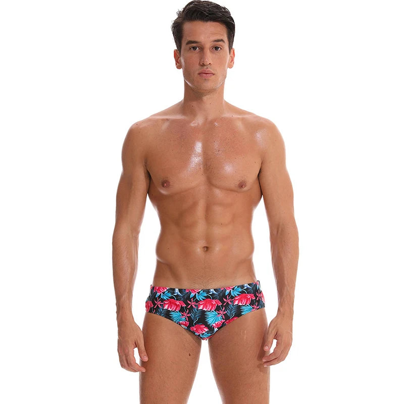 Datifer Summer Mens Shorts Swim Briefs Beach Sexy Removed Breathable Pad Printing Plus Size Bermudas Masculina Swimming Shorts