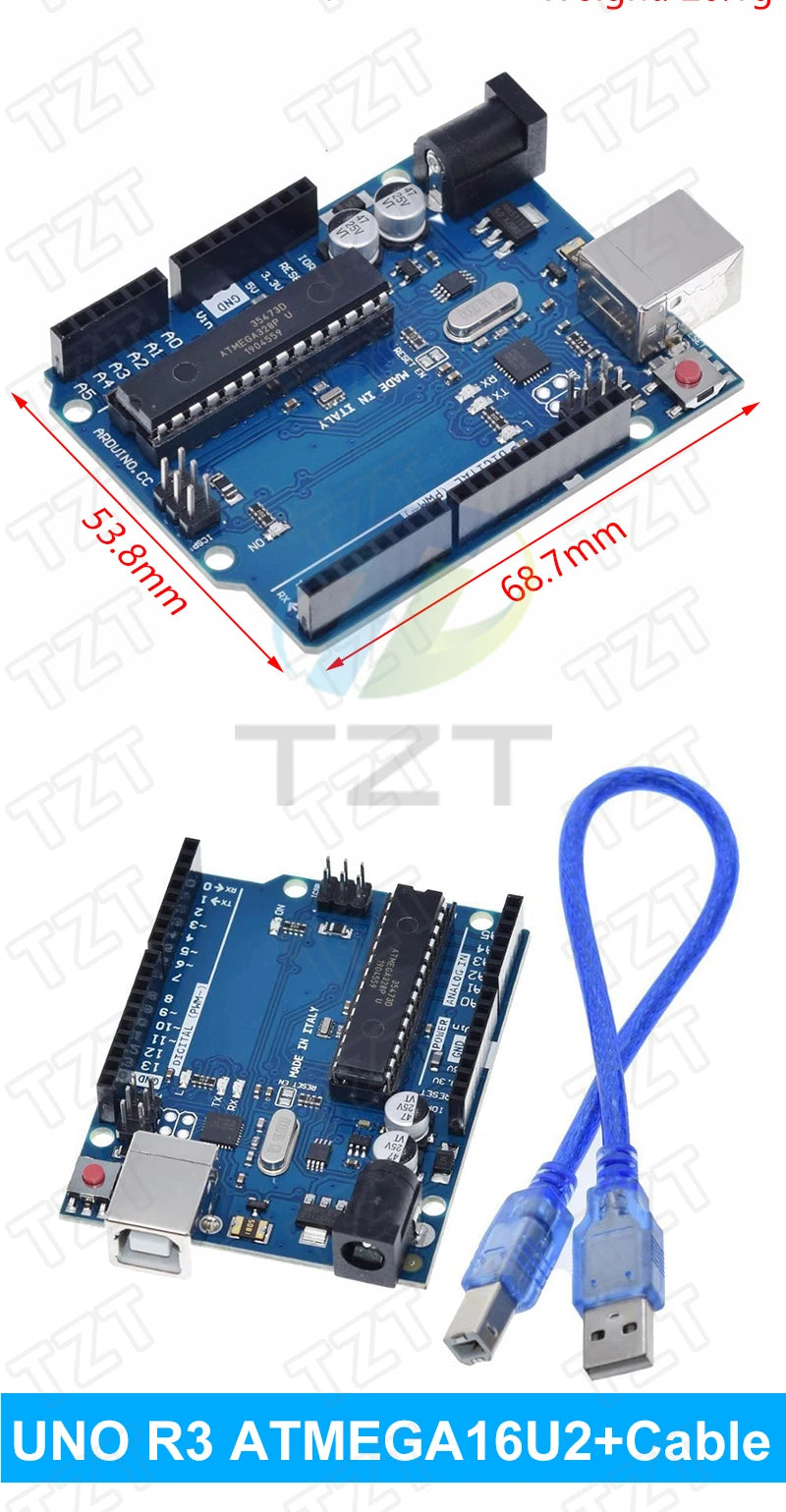 UNO R3 Entwicklung Board ATMEGA328P CH340 / ATEGA16U2 Kompatibel Für Arduino mit Kabel R3/R4 UNO Proto Shield Erweiterung Board