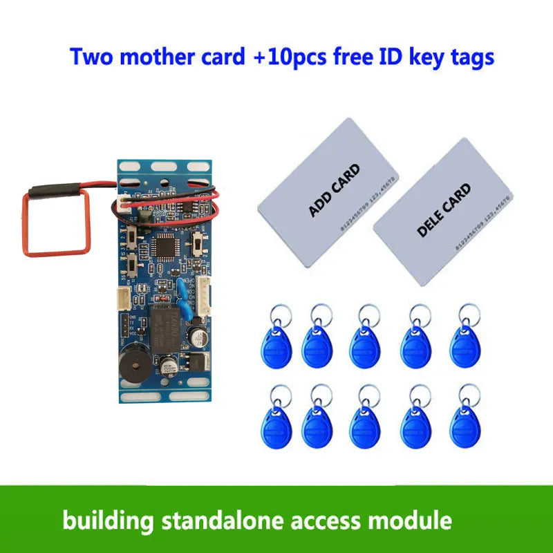 Zutrittskontrolle 2025: RFID EM/ID Embedded Door Access Control - Intercom Access Control Lift Control 2pcs Mother Card 10pcs Em Key Fob Collection
